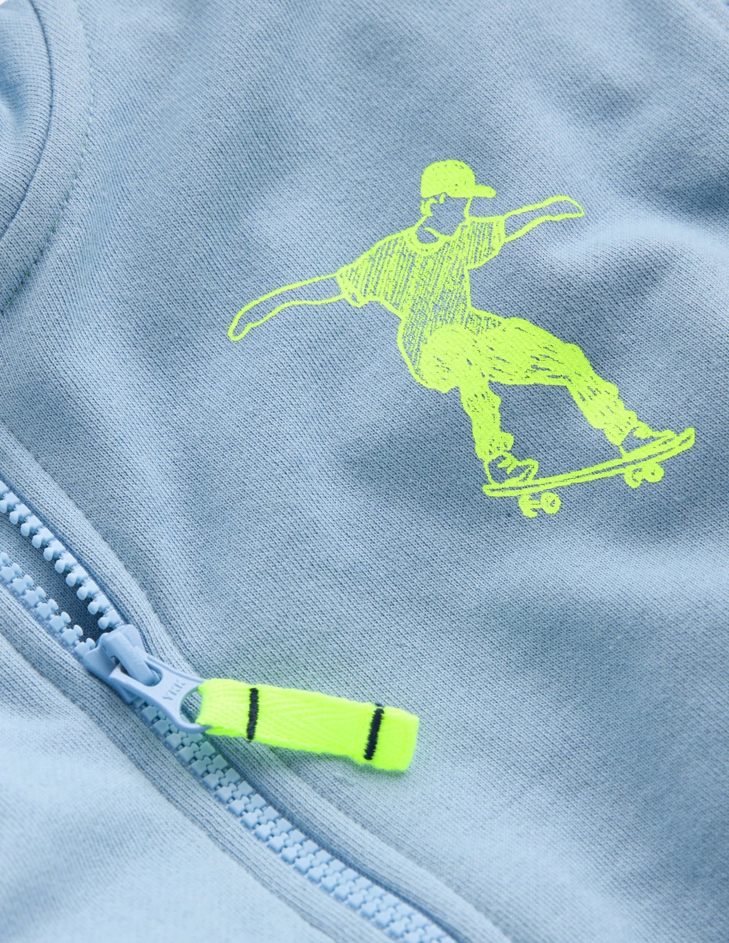 Front & Back Zip-Up Hoodie-Glacier Blue Skateboards