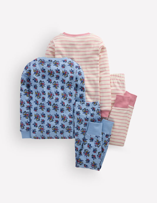 Twin Pack Snug Pyjamas-Floral