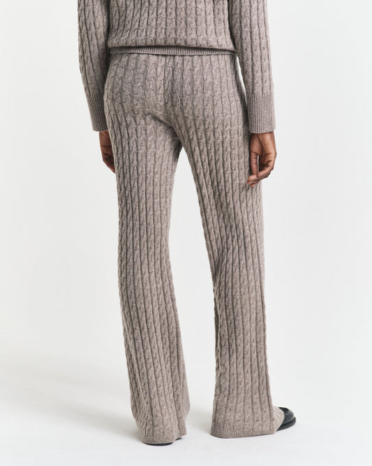 Pantalon en maille torsadée de laine