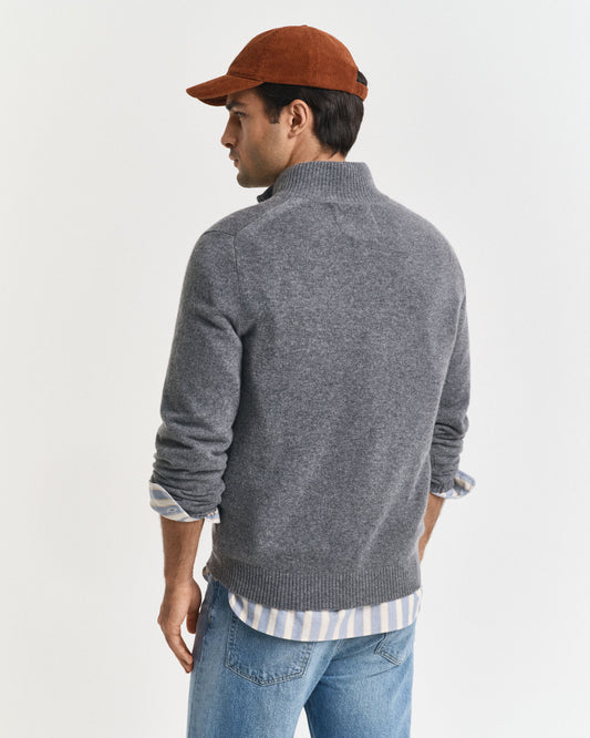 Kaschmir-Halbreißverschluss-Pullover