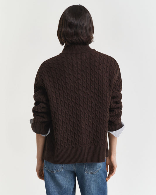 Cardigan zippé à maille torsadée