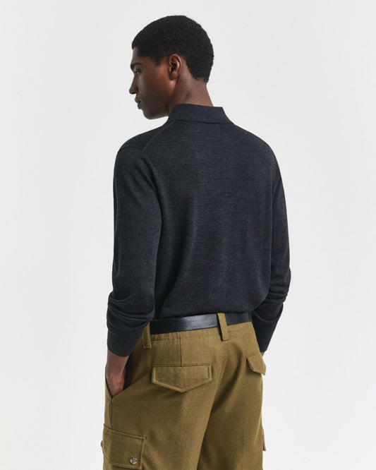 Polo-Pullover aus extrafeiner Merinowolle