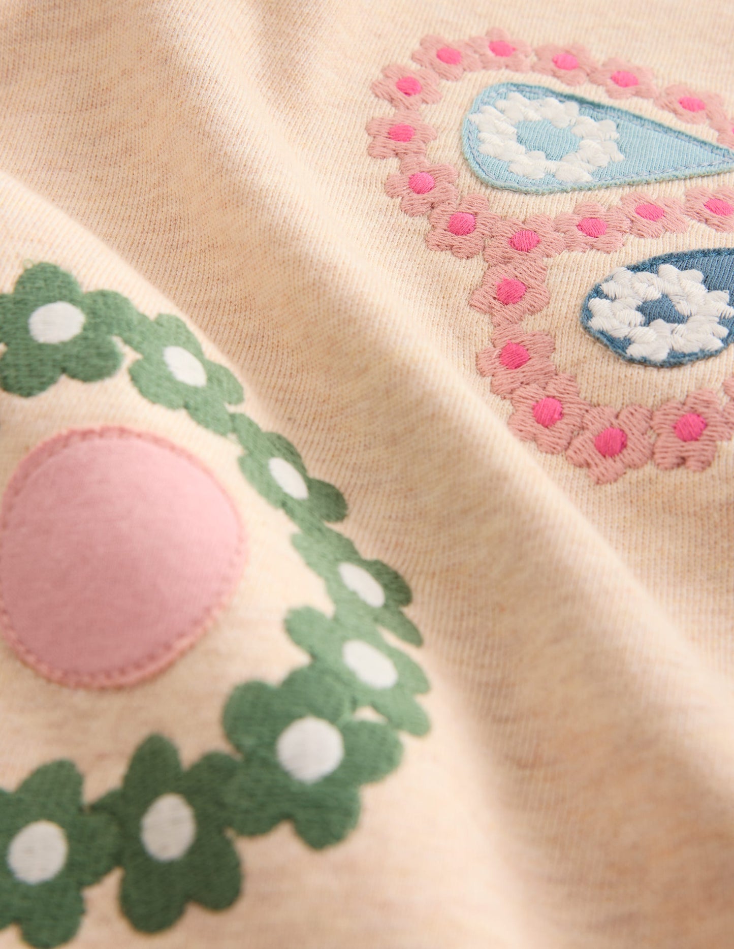 Ida Sweatshirt Appliqué Dress-Oatmeal Butterlies