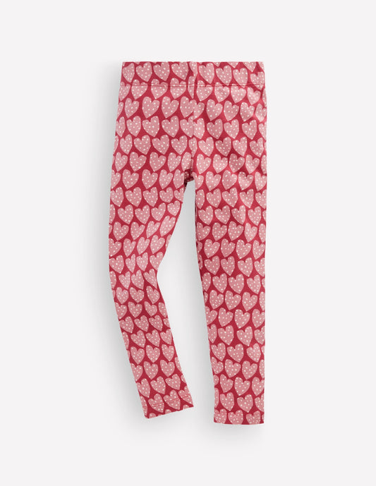 Fun Leggings-Red Earth Spotty Hearts
