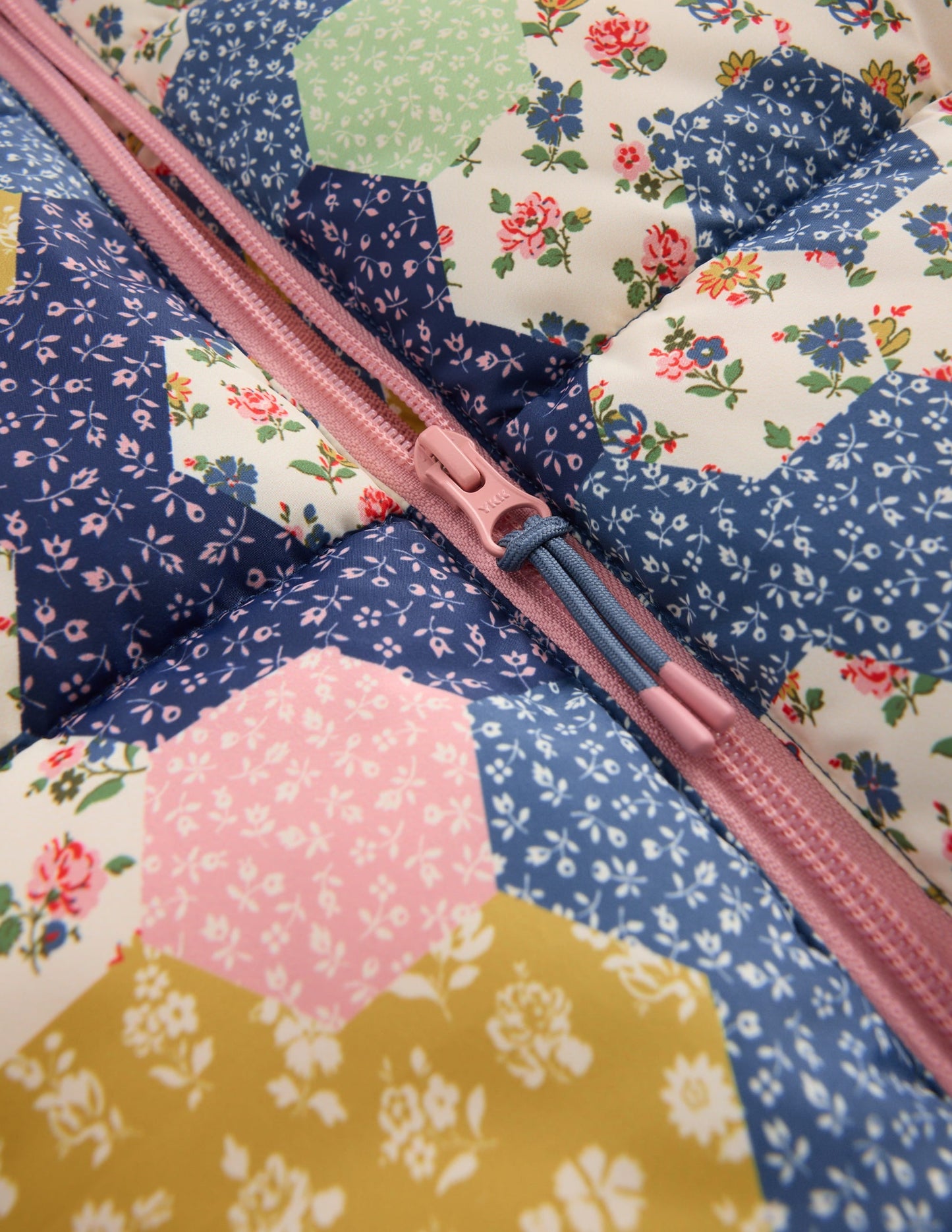 Fun Padded Coat-Patchwork Flowers