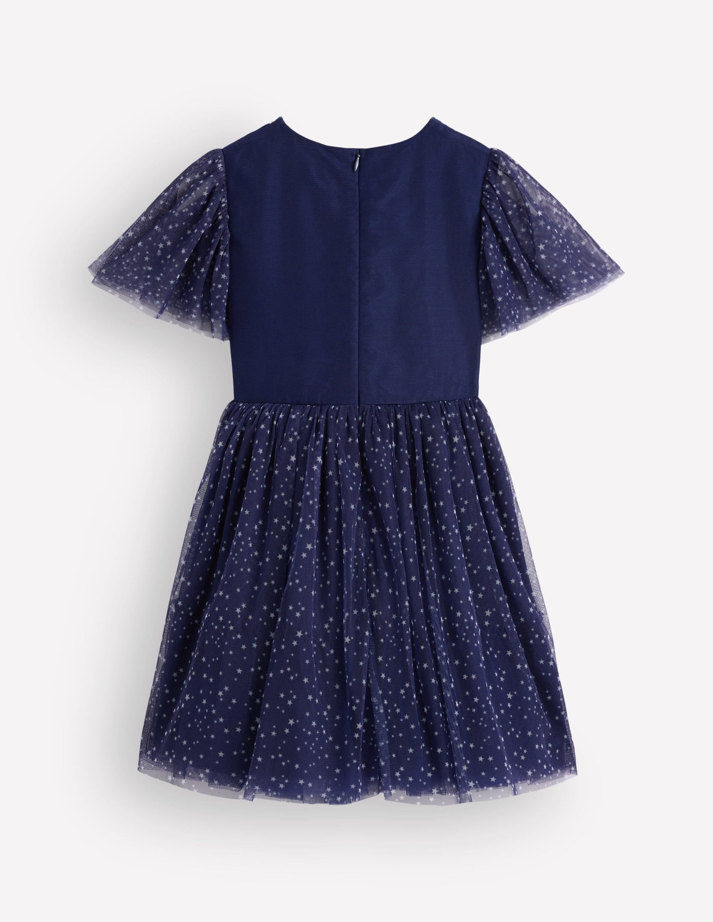 Appliqué Tulle Dress-College Navy Spiders Web