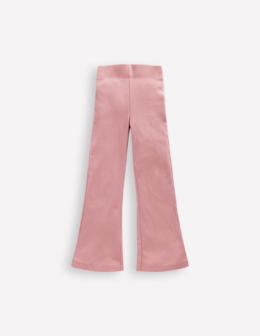 Ribbed Flared Leggings-Vintage Pink