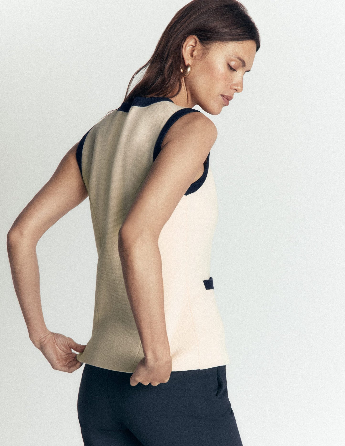 Crew Milano Knit Waistcoat-Ivory