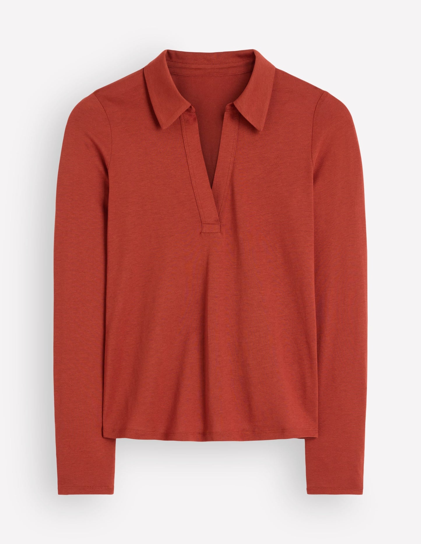 Supersoft Open Collar Shirt-Burnt Orange