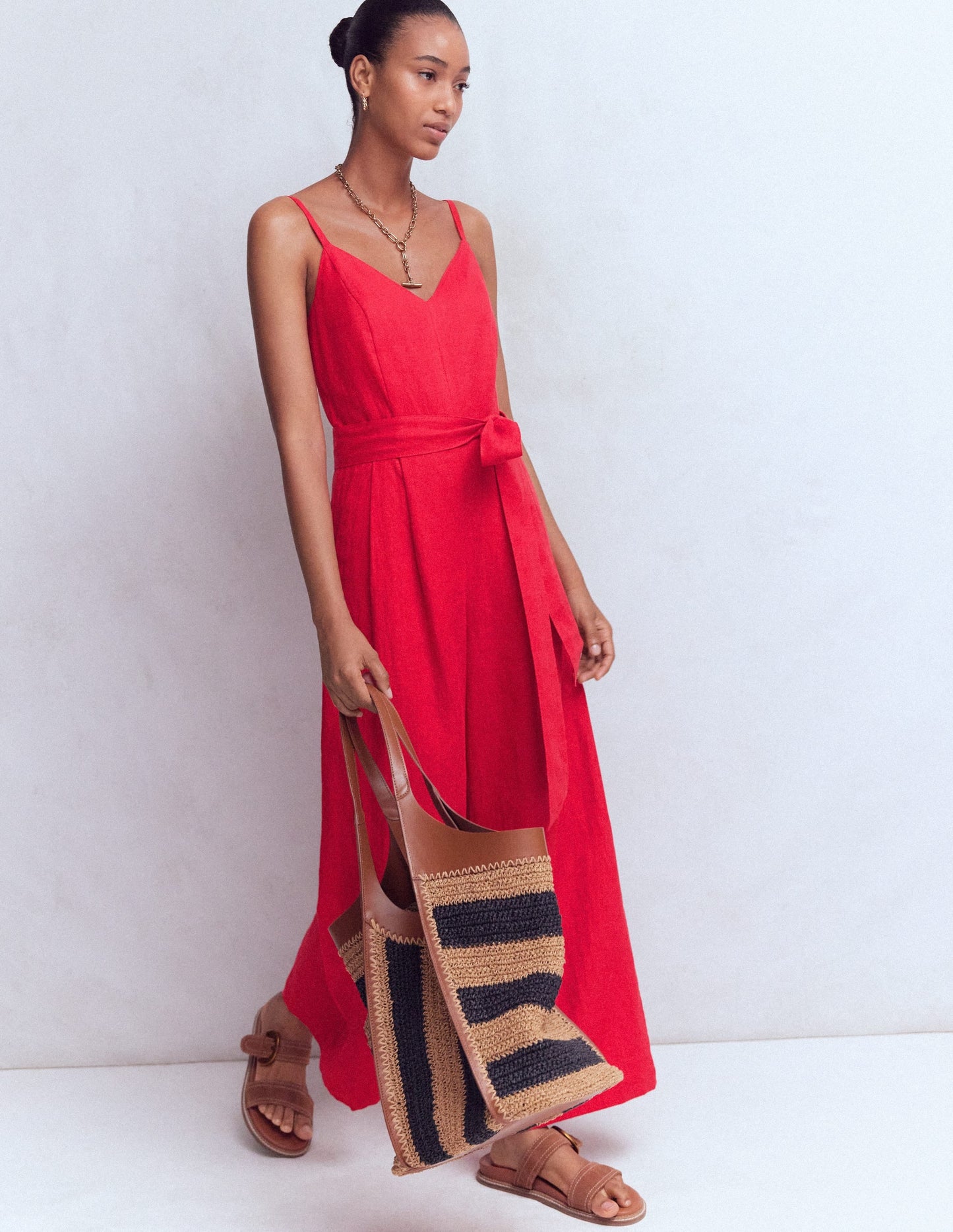 Linen Strappy Jumpsuit-Salsa