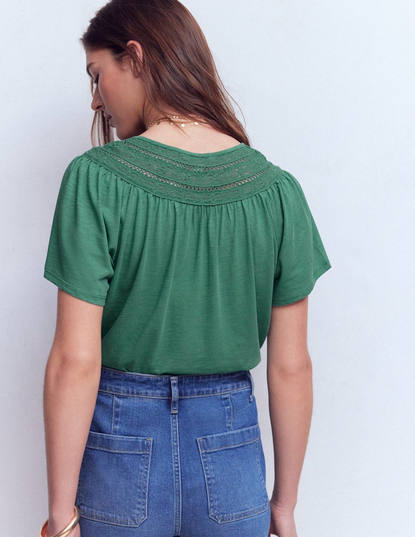 Edi Trim Detail T-shirt-Deep Sea