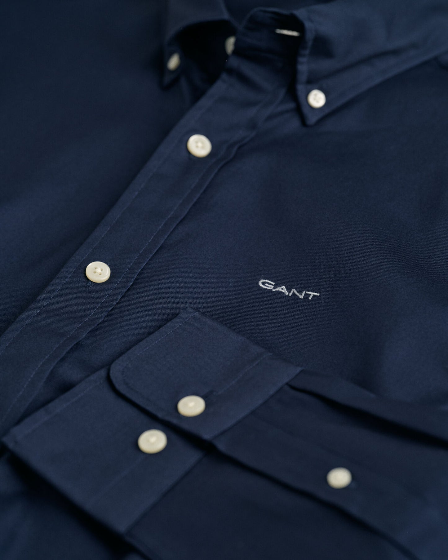 Chemise Oxford en point de croix coupe droite