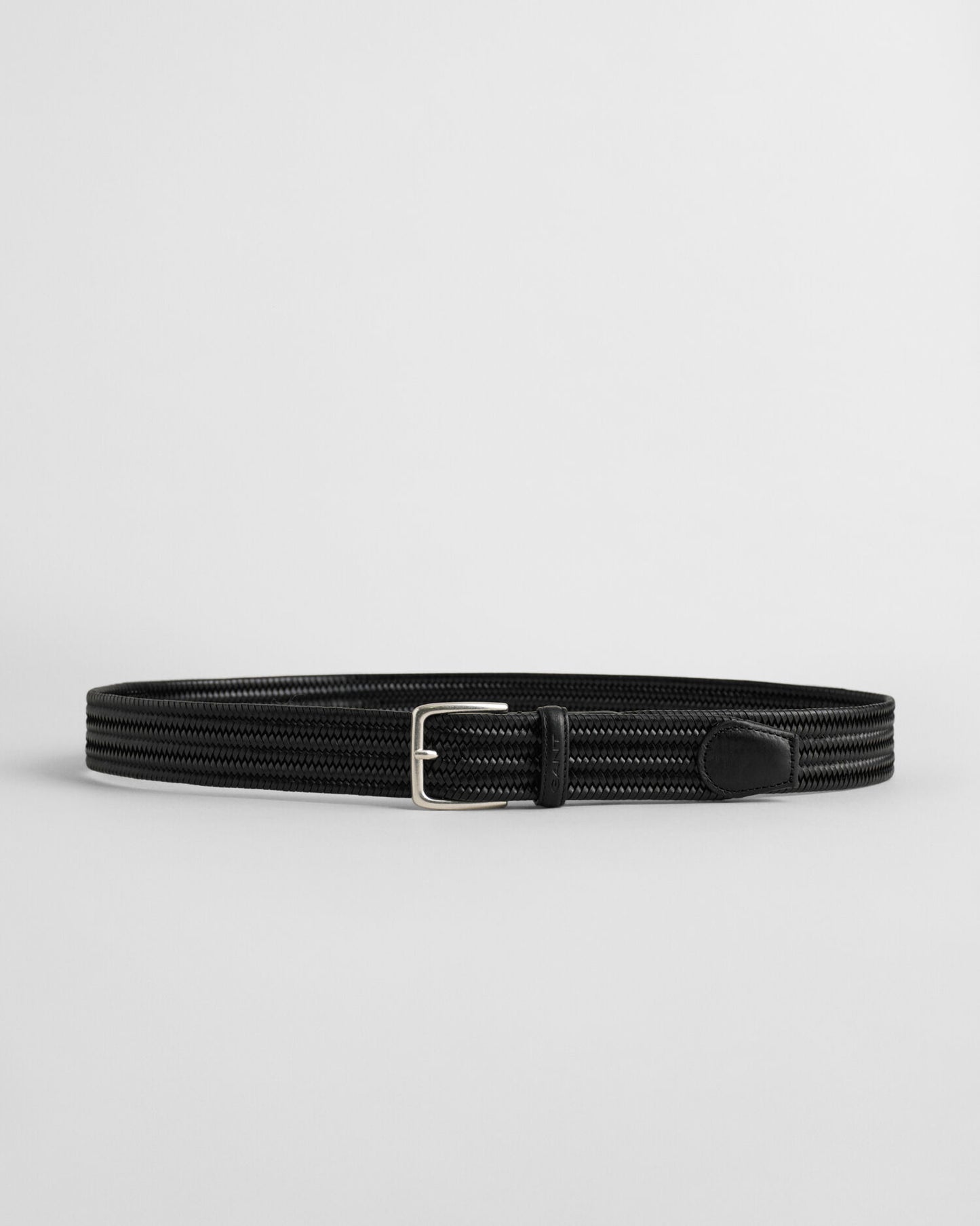 Ceinture tressée en cuir et élastique