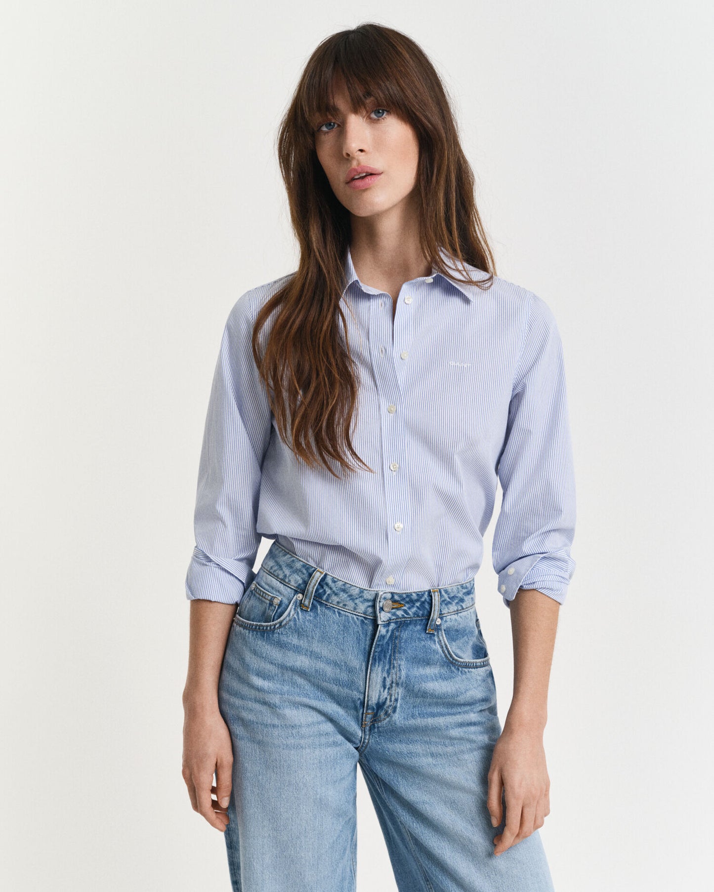 Regular Fit Gestreiftes Hemd aus Popeline