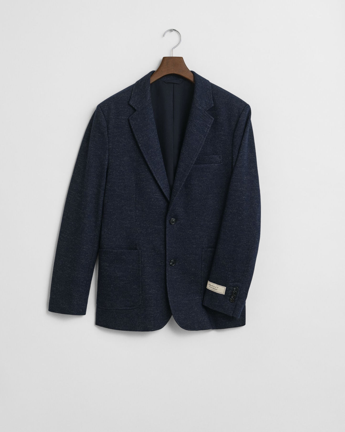 Blazer en jersey de laine et coton bicolore