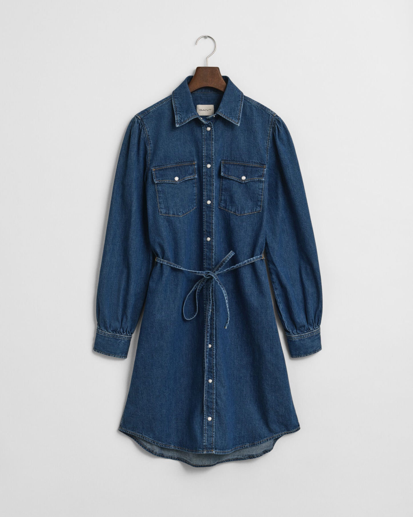 Robe en jean à manches bouffantes