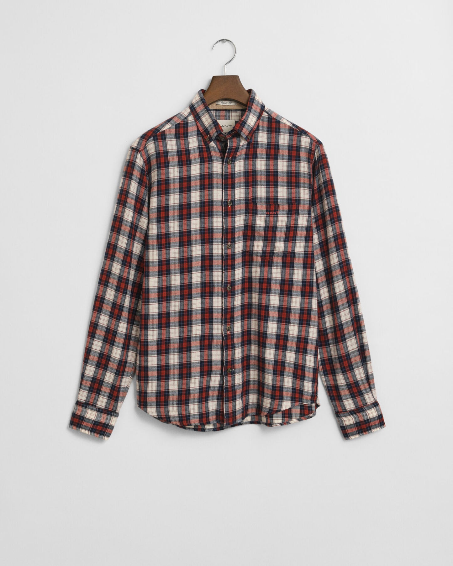 Chemise en flanelle quadrillée coupe droite motif usé