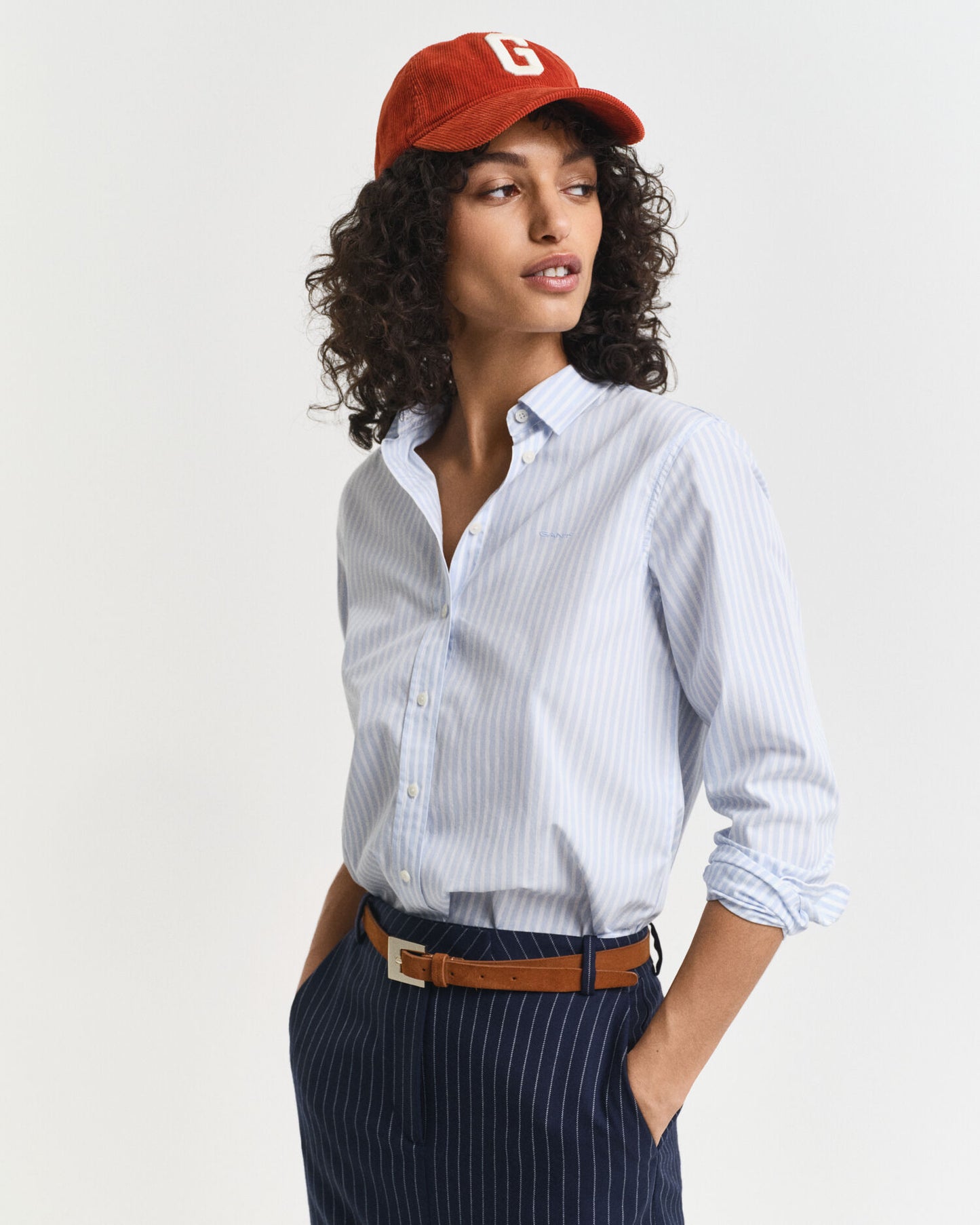 Chemise Popeline Classique Rayée Coupe Droite
