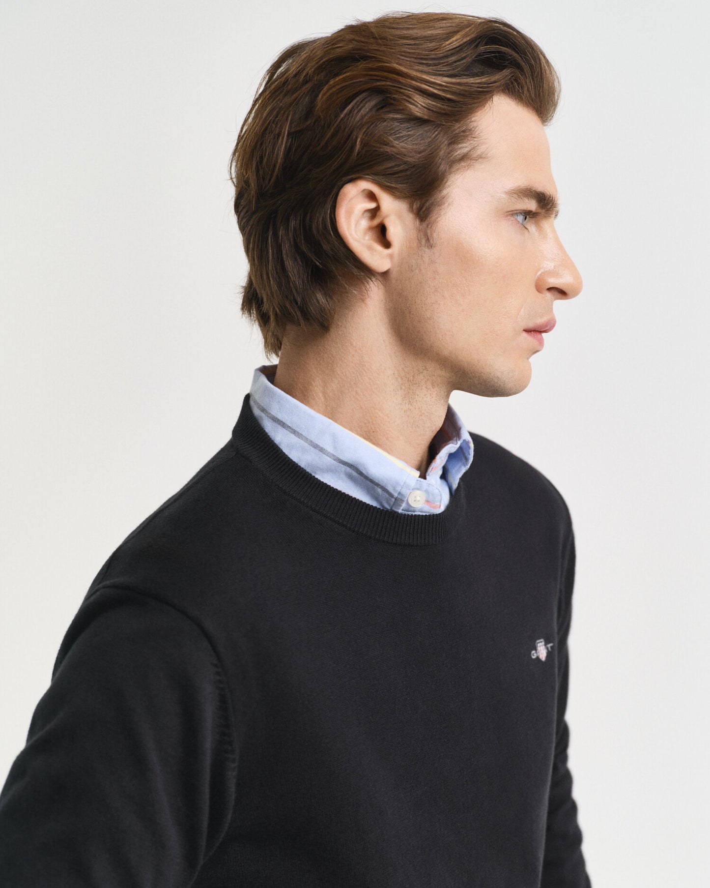 Klassischer Pullover mit Rundhalsausschnitt aus Baumwolle