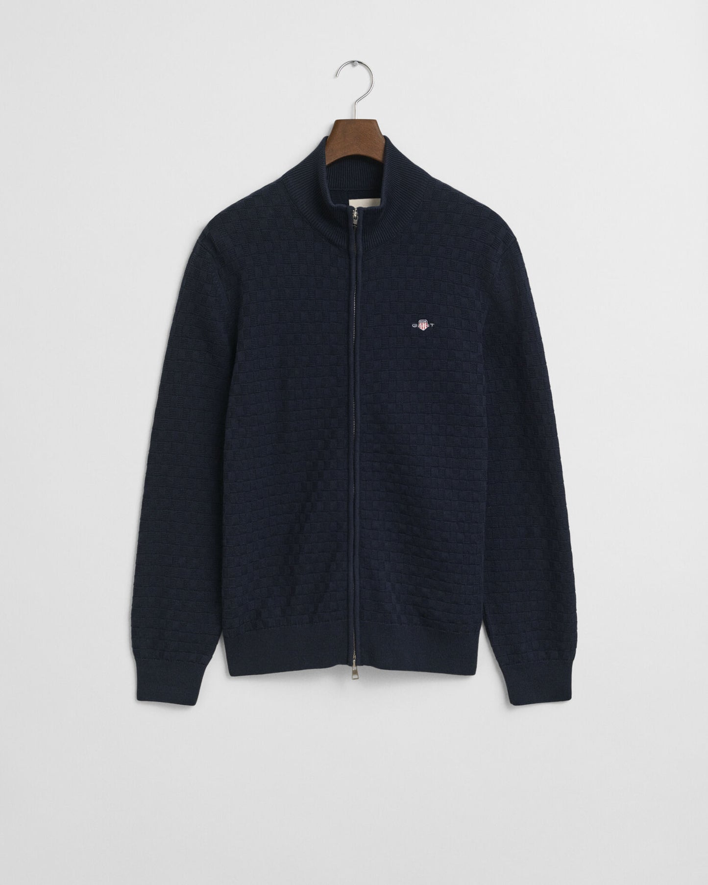 Pull zippé micro texturé