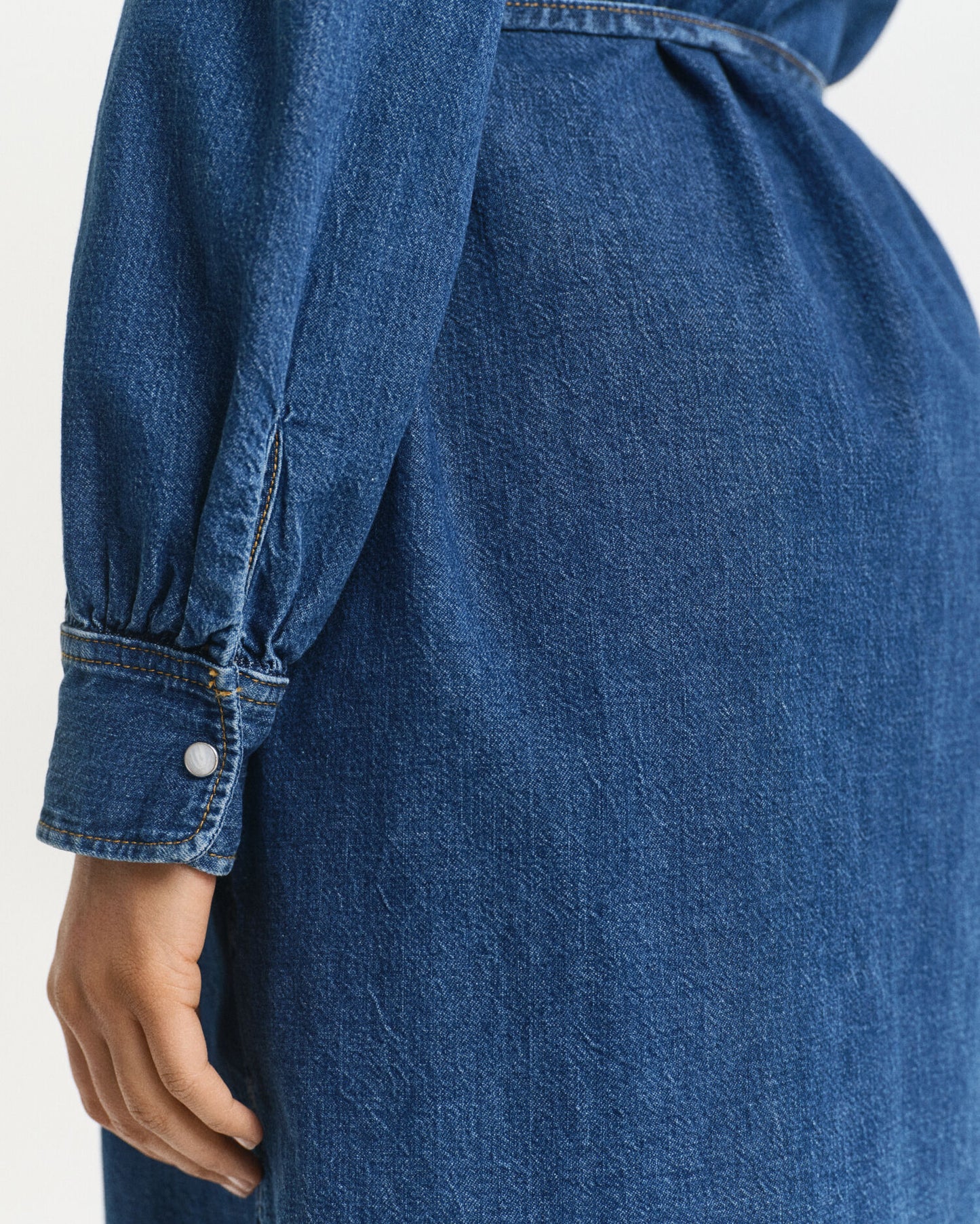 Robe en jean à manches bouffantes