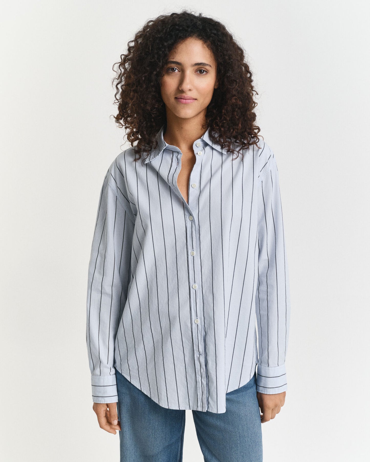 Chemise Oxford de luxe rayée à coupe décontractée