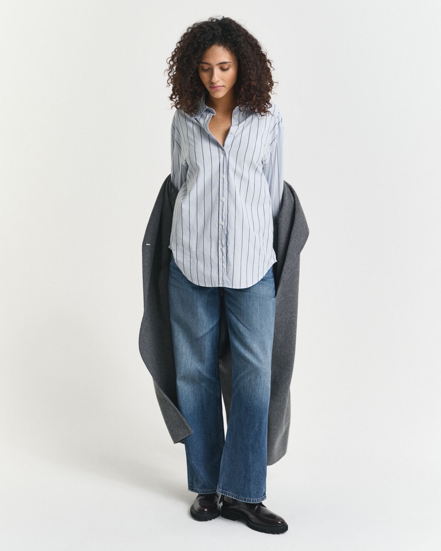 Chemise Oxford de luxe rayée à coupe décontractée