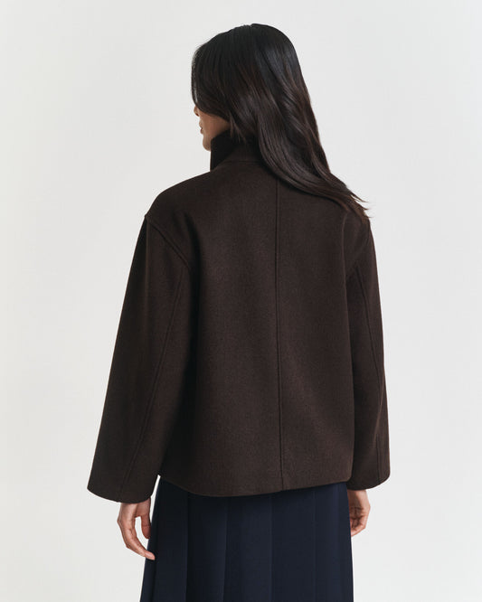 Blouson zippé court en laine
