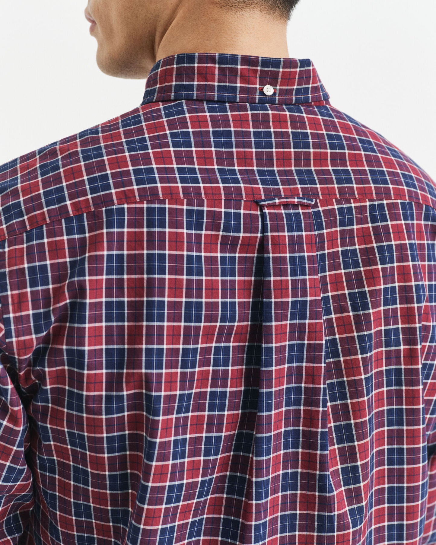 Chemise classique en popeline à carreaux coupe droite