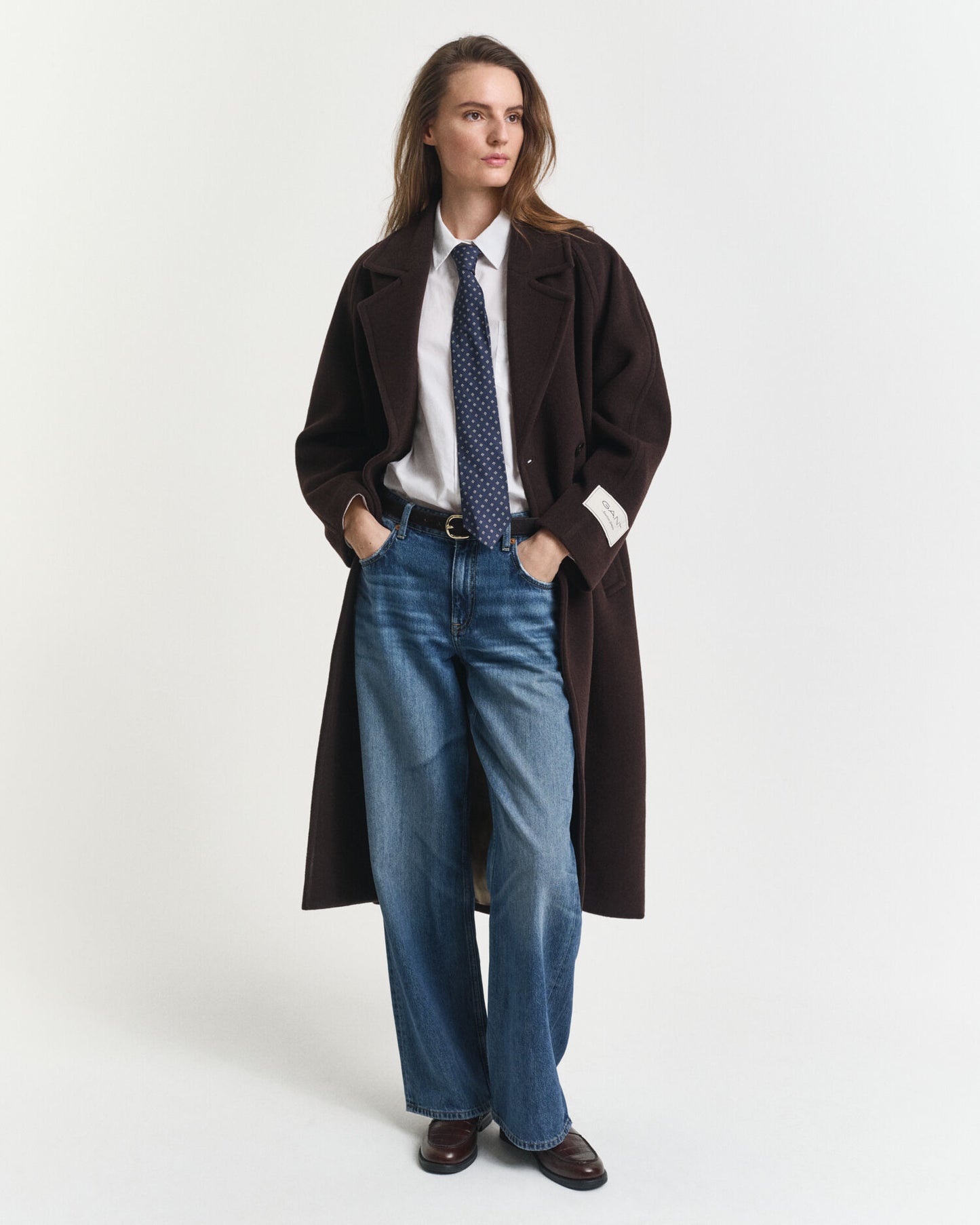 Chemise classique en popeline à coupe décontractée