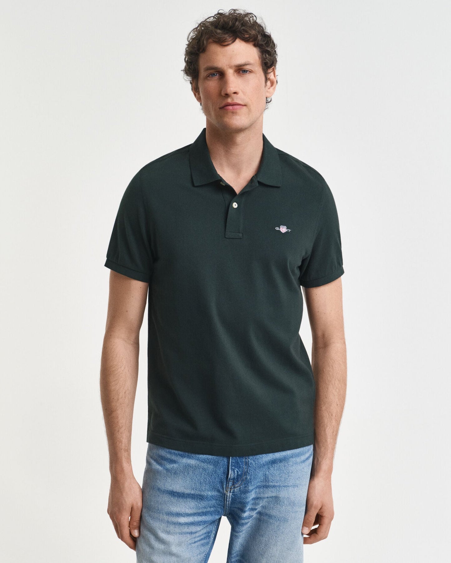 Regular Fit Piqué-Poloshirt mit Schild