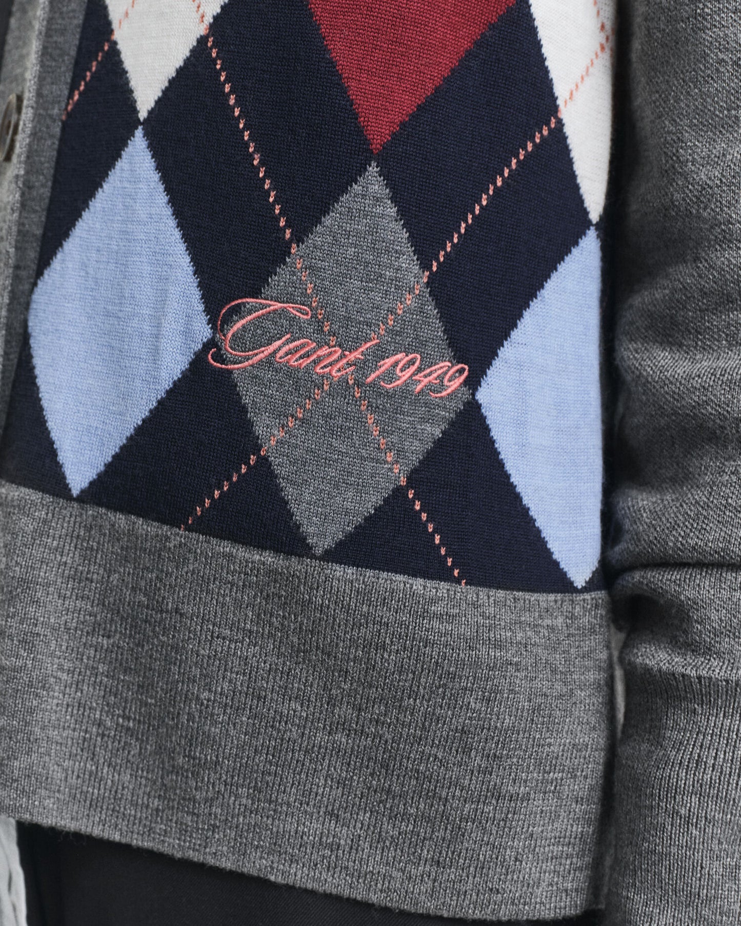 Argyle V-Ausschnitt Cardigan