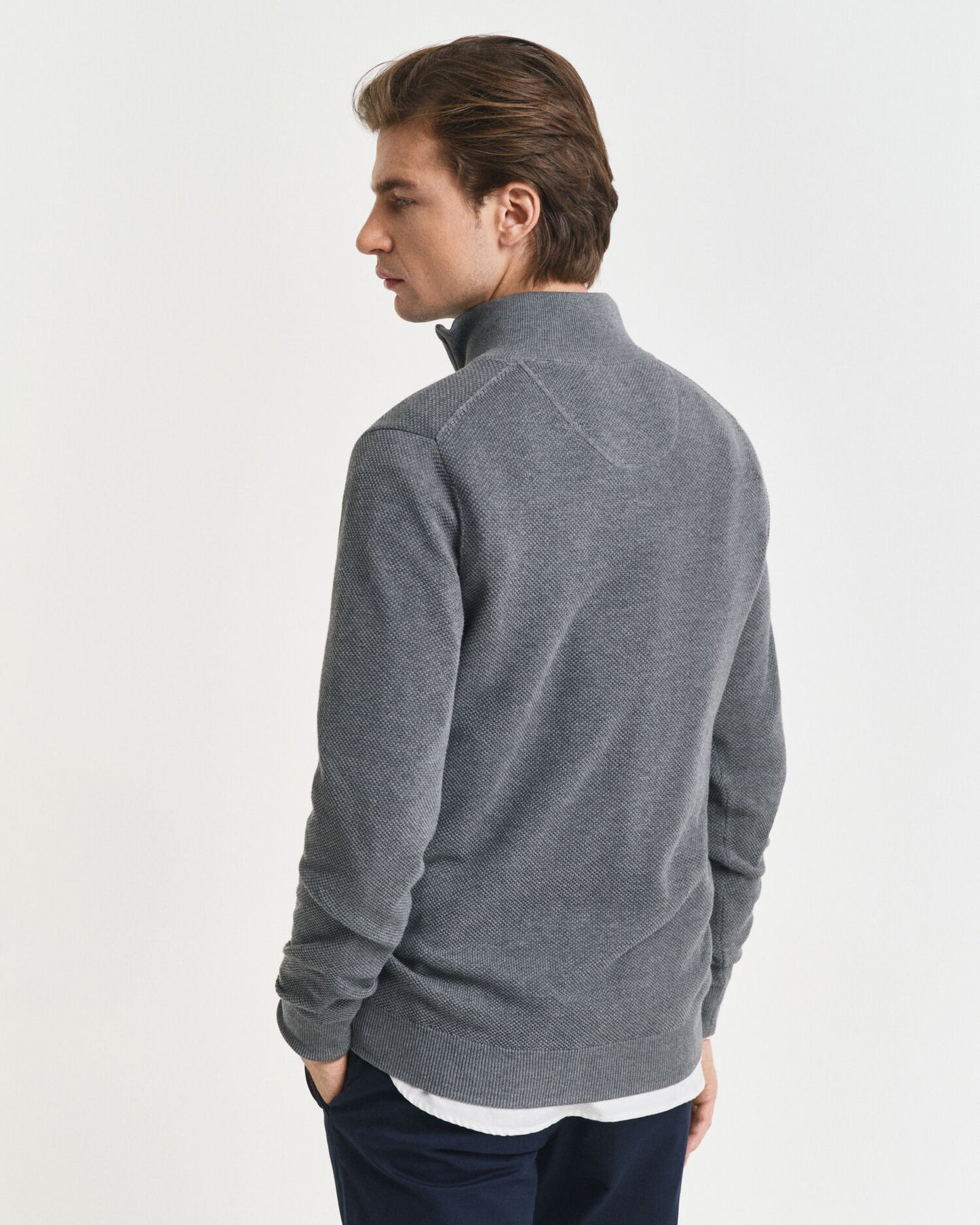 Baumwoll-Pikee-Half-Zip-Pullover