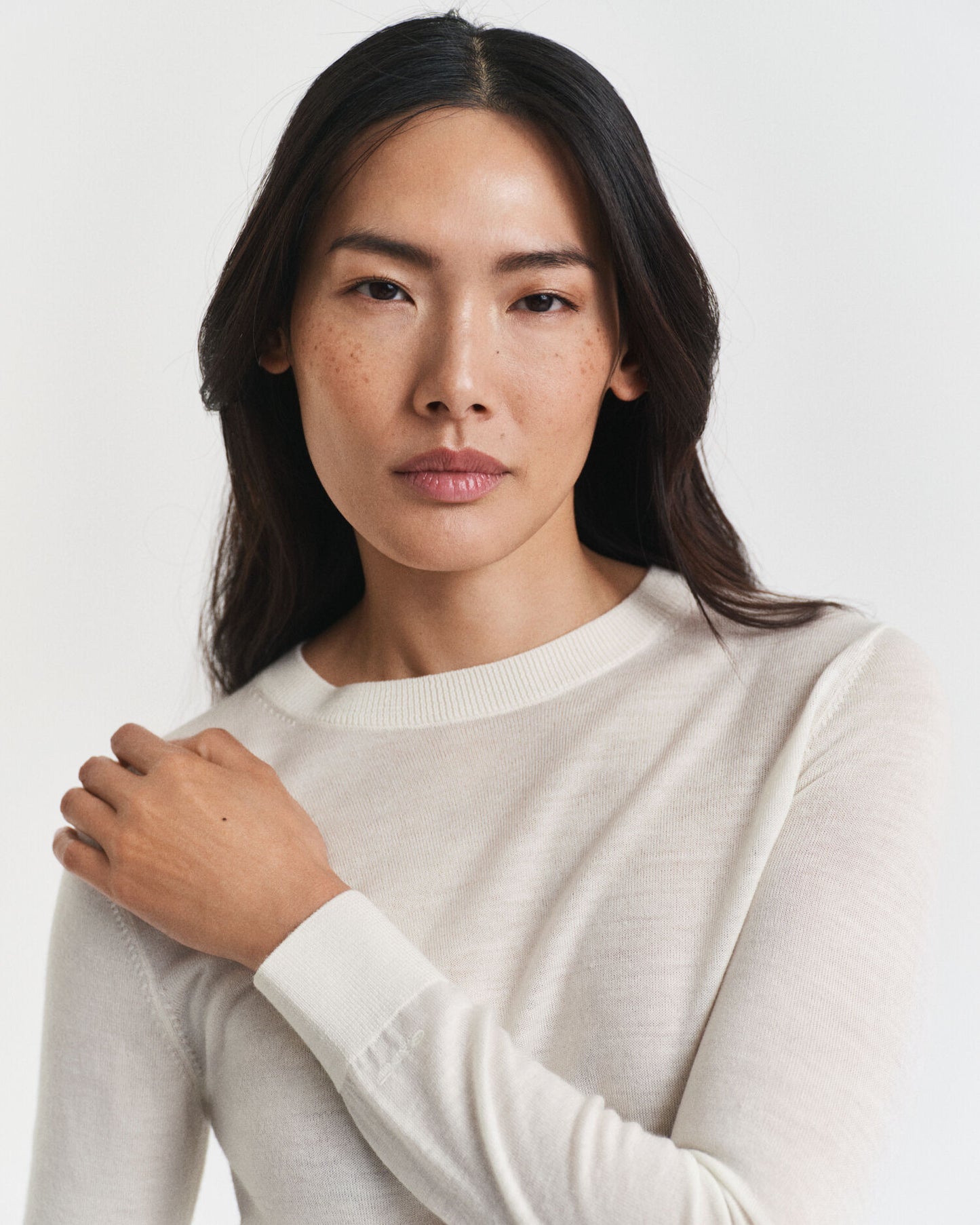 Pullover aus extrafeiner Merinowolle mit Rundhalsausschnitt