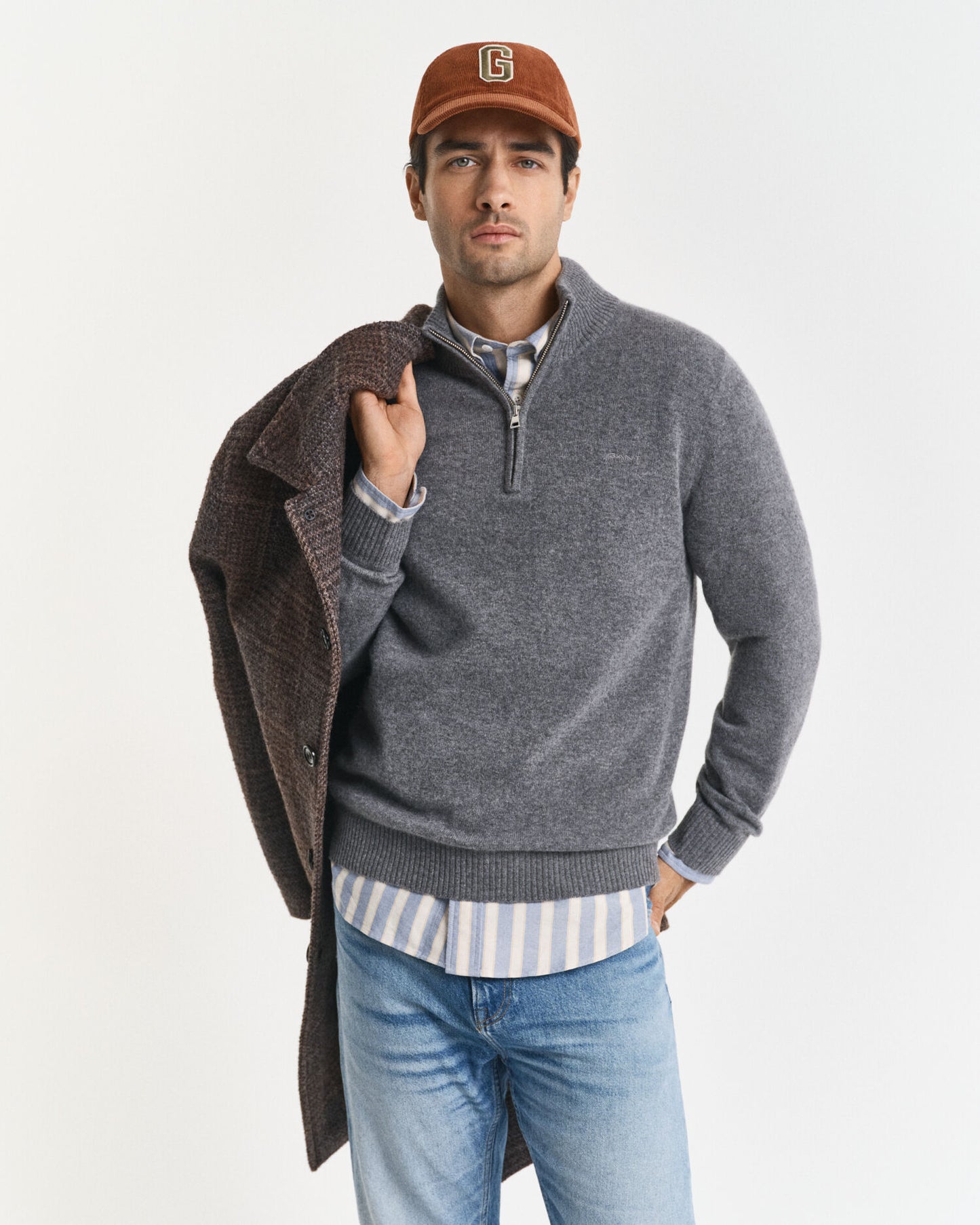 Pull à demi-glissière en cachemire