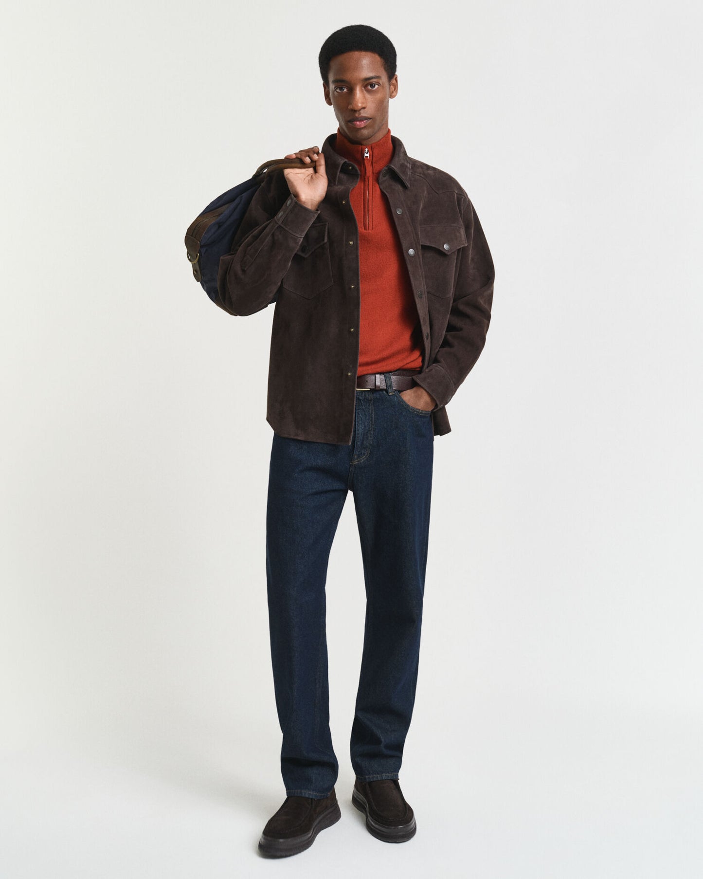 Superfeiner Lammwoll-Half-Zip-Pullover