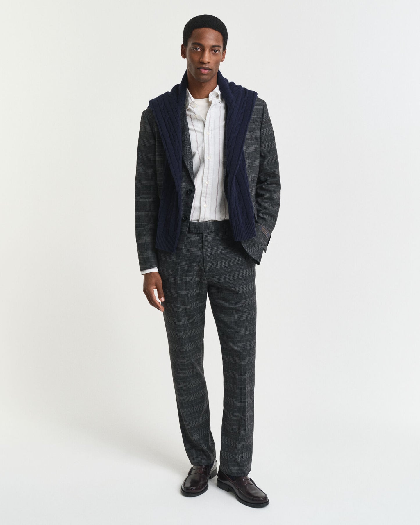 Pantalon de costume coupe ajustée Prince de Galles