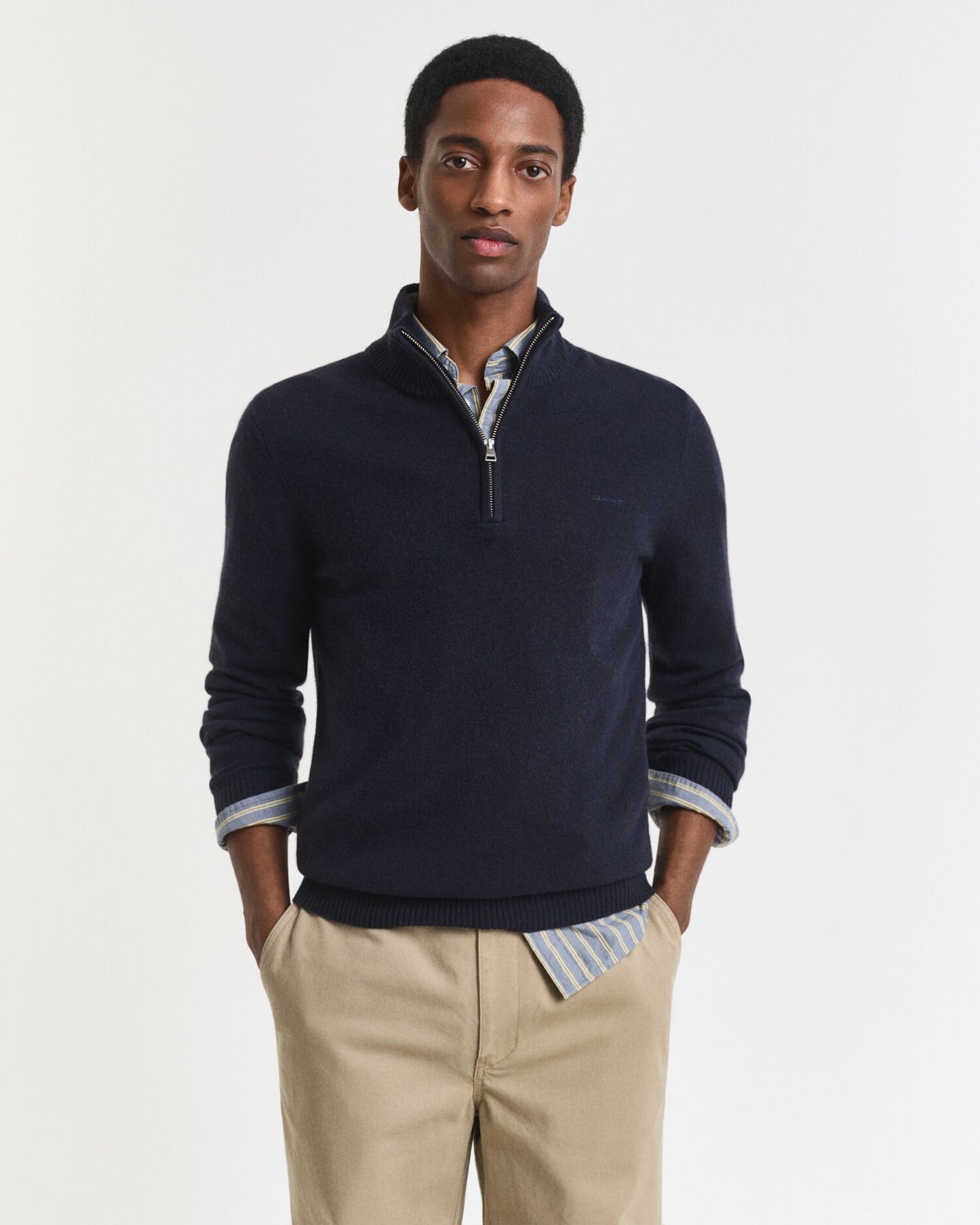 Pull à demi-glissière en cachemire