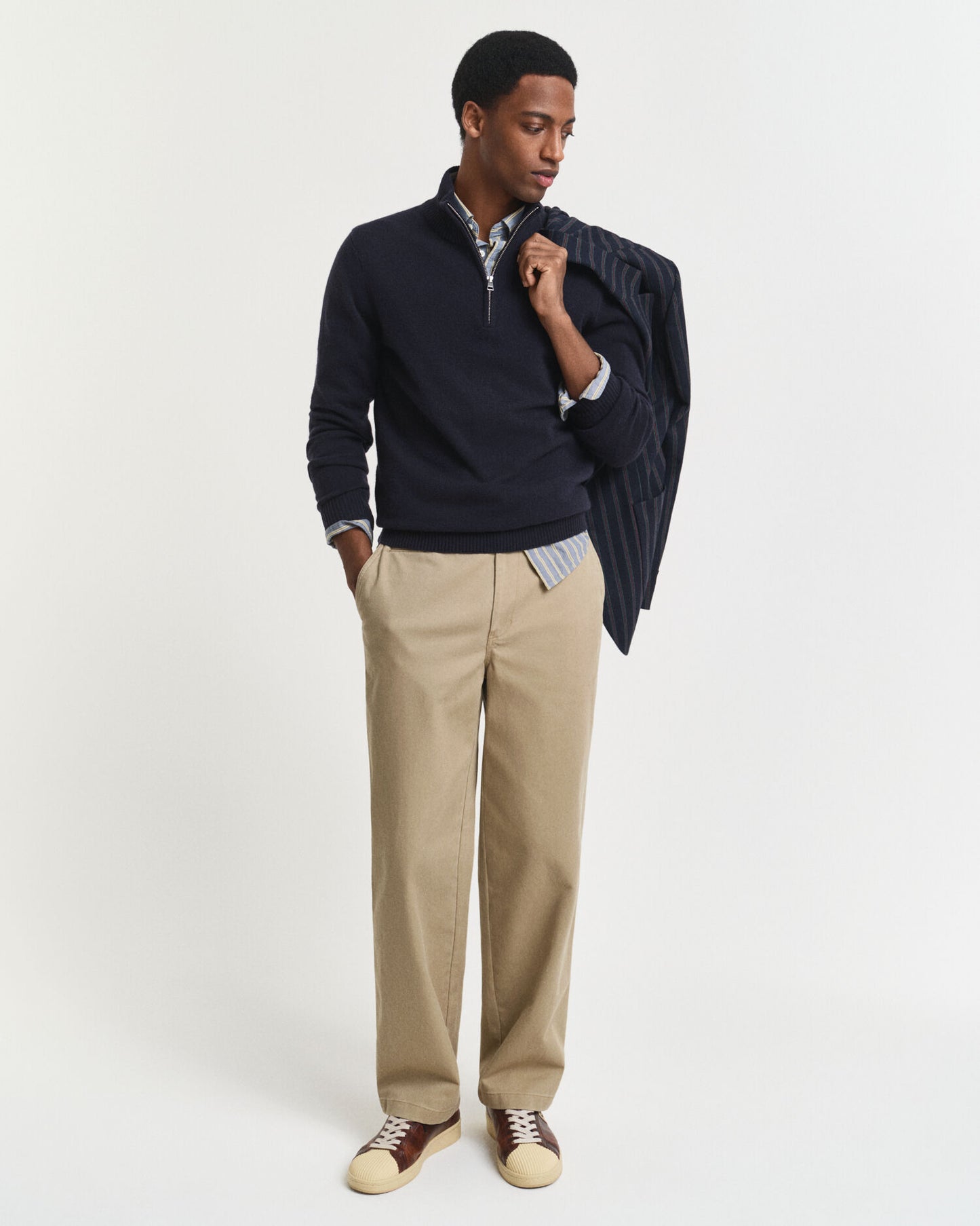 Pull à demi-glissière en cachemire