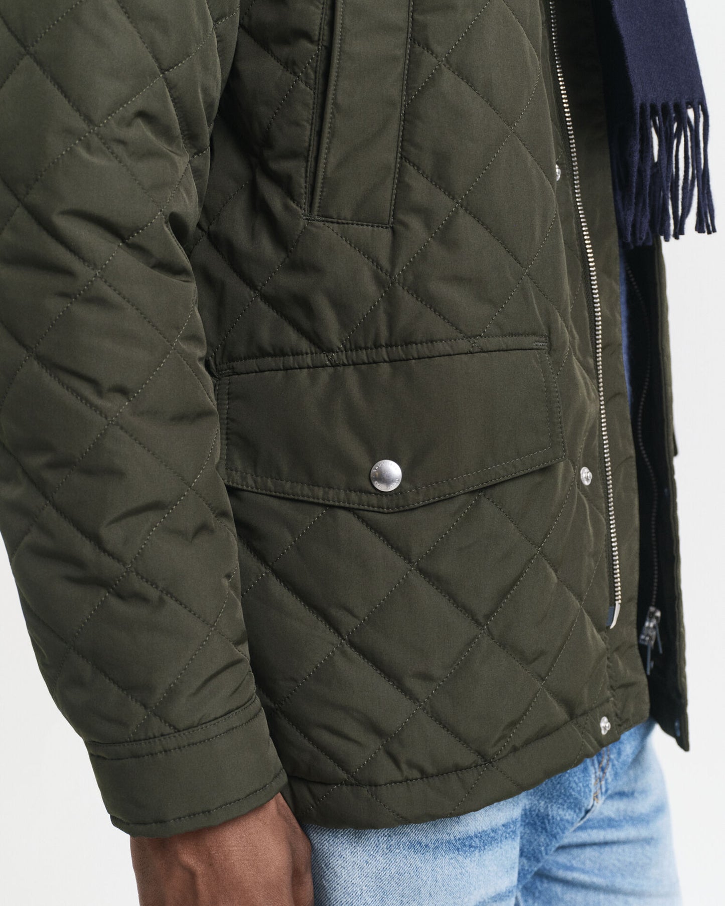 Gesteppter Windbreaker, mittellanger Schnitt