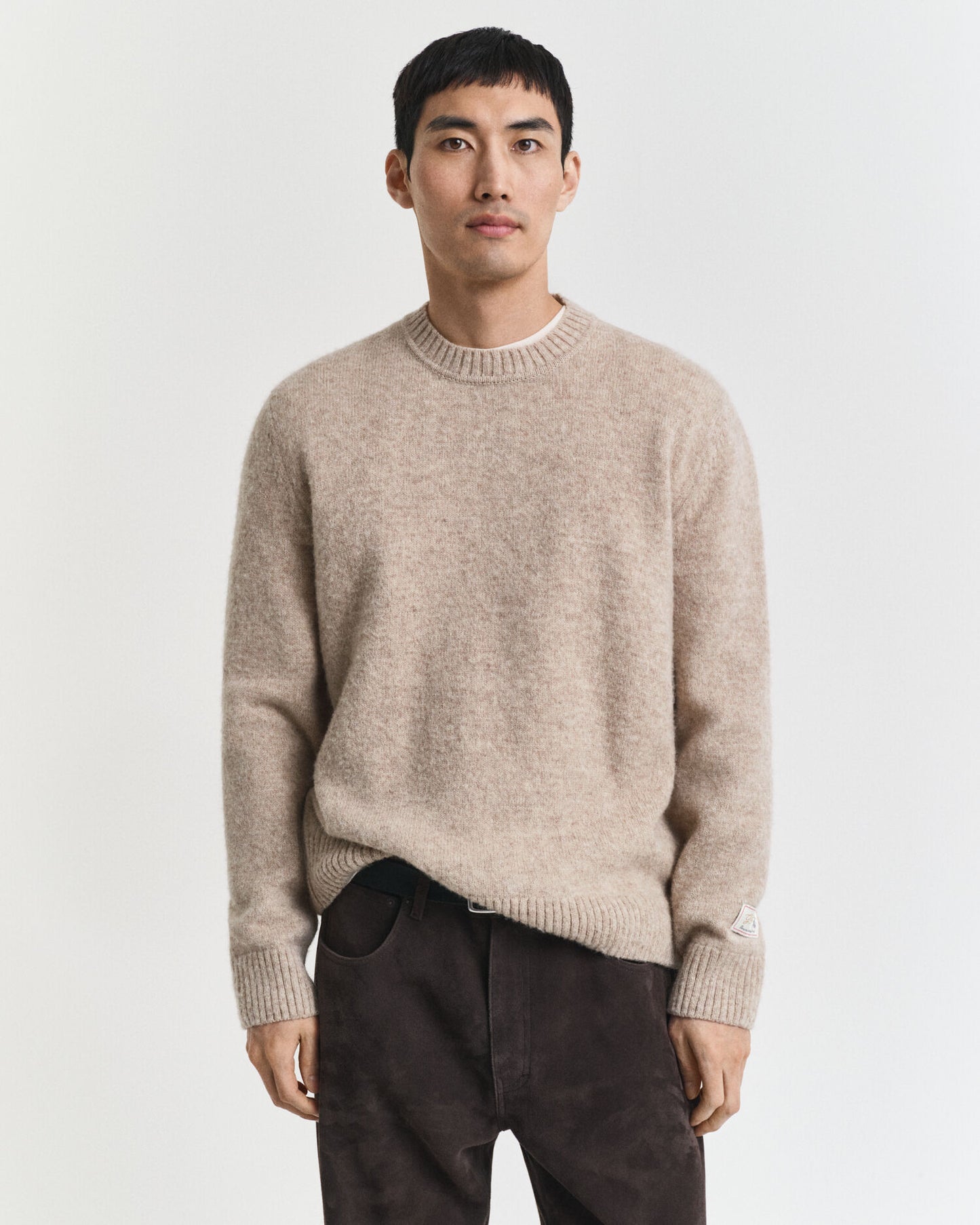 Pullover mit Rundhalsausschnitt aus schottischer Wolle