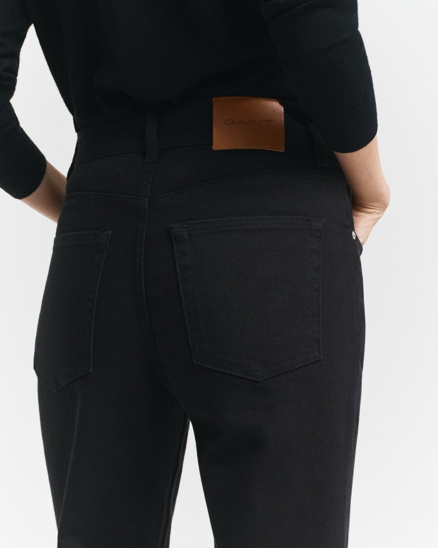 Slim Fit Schlaghose Schwarz