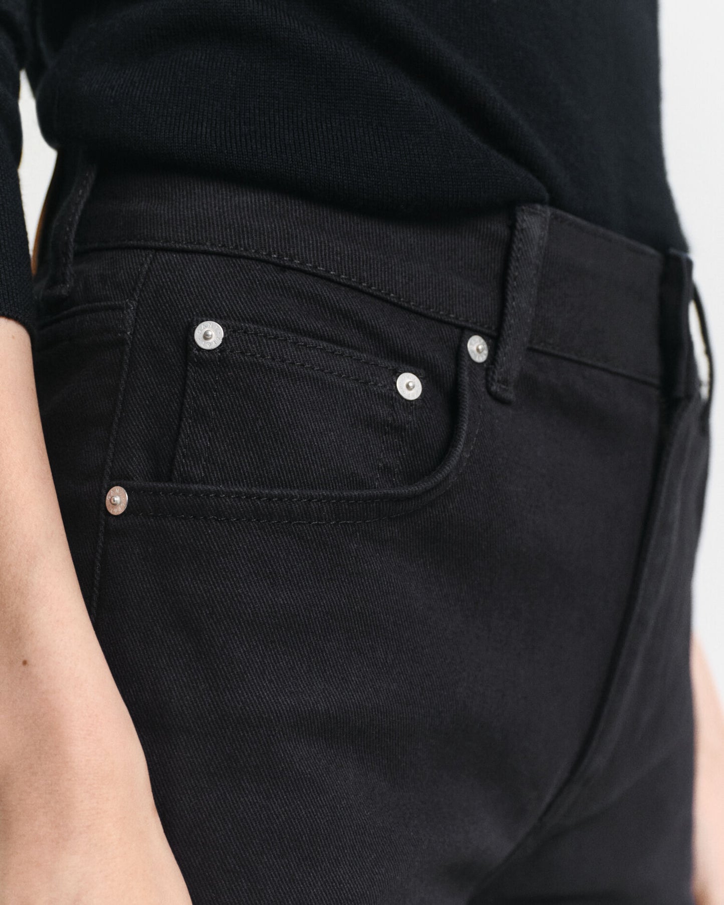 Slim Fit Schlaghose Schwarz