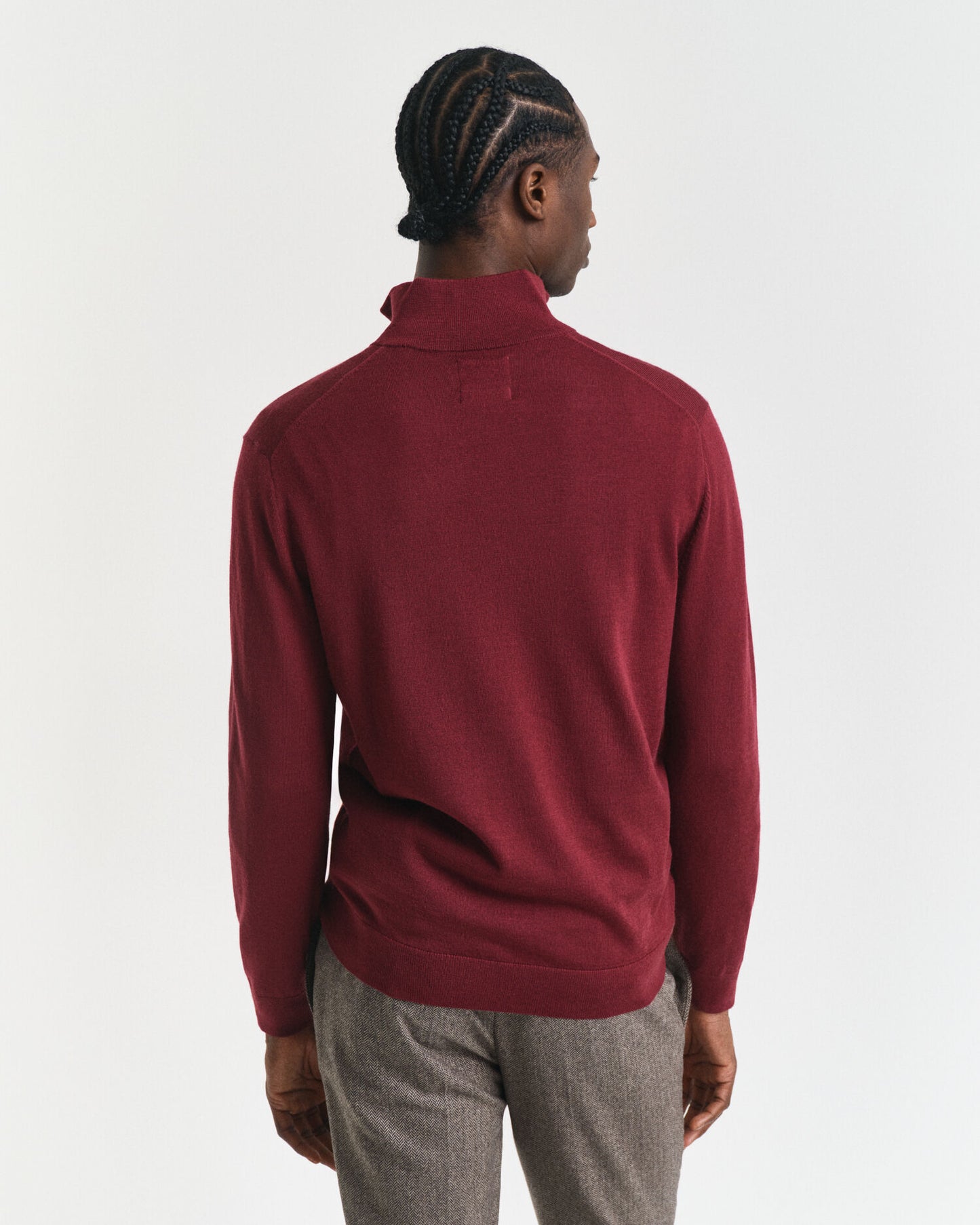 Pull mi-zippé en laine Mérinos extra fine