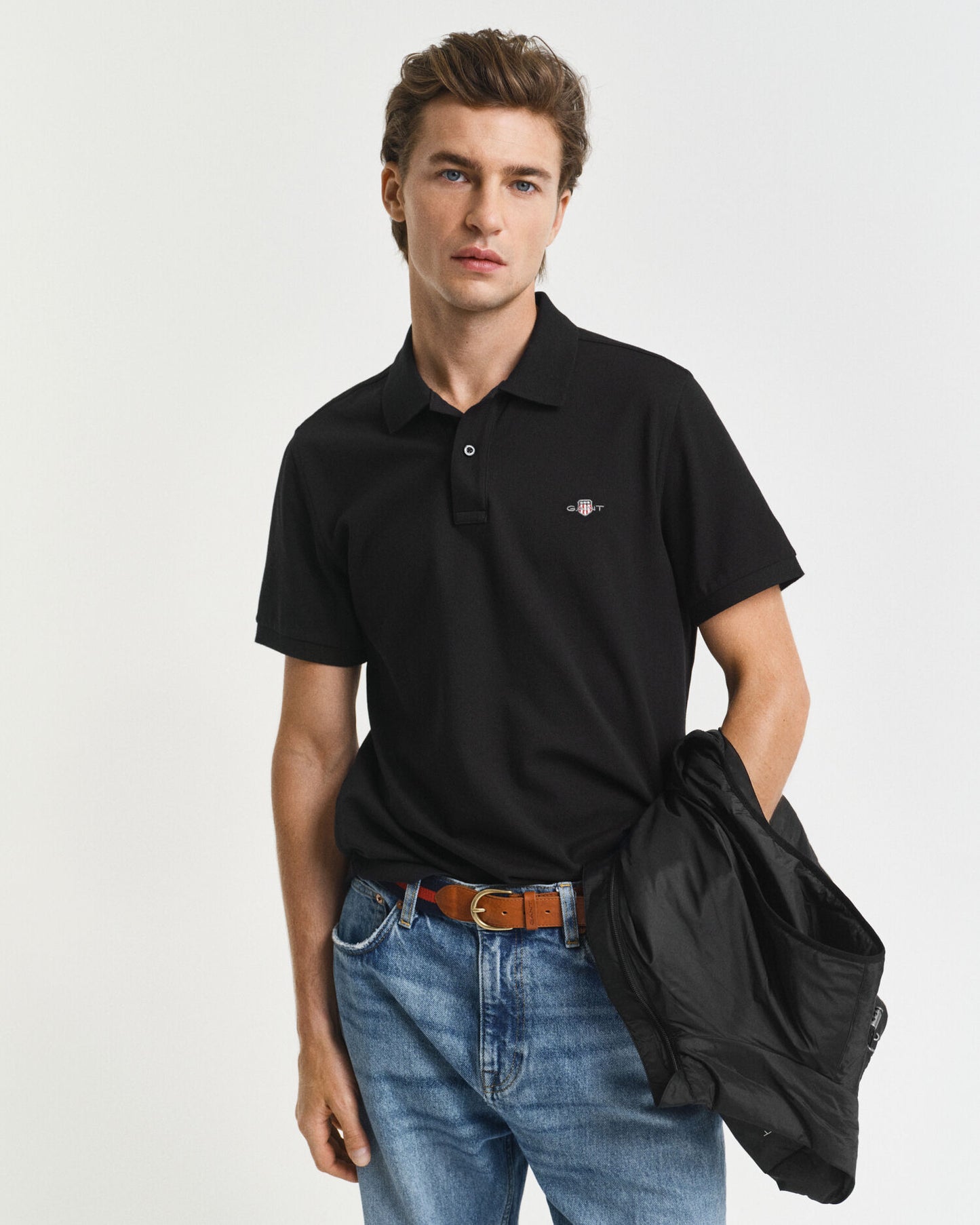 Polo en piqué à coupe regular avec écusson